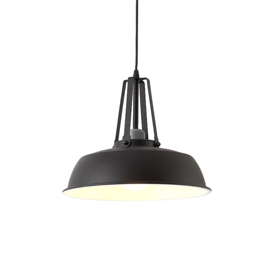 14"/18" Dia Drum Hanging Light Kit Minimalist Metal 1 Light Black/White/Grey Hanging Pendant Lamp Clearhalo 'Ceiling Lights' 'Modern Pendants' 'Modern' 'Pendant Lights' 'Pendants' Lighting' 1886202