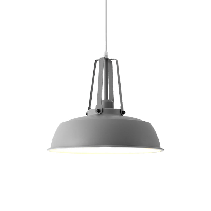 14"/18" Dia Drum Hanging Light Kit Minimalist Metal 1 Light Black/White/Grey Hanging Pendant Lamp Clearhalo 'Ceiling Lights' 'Modern Pendants' 'Modern' 'Pendant Lights' 'Pendants' Lighting' 1886205