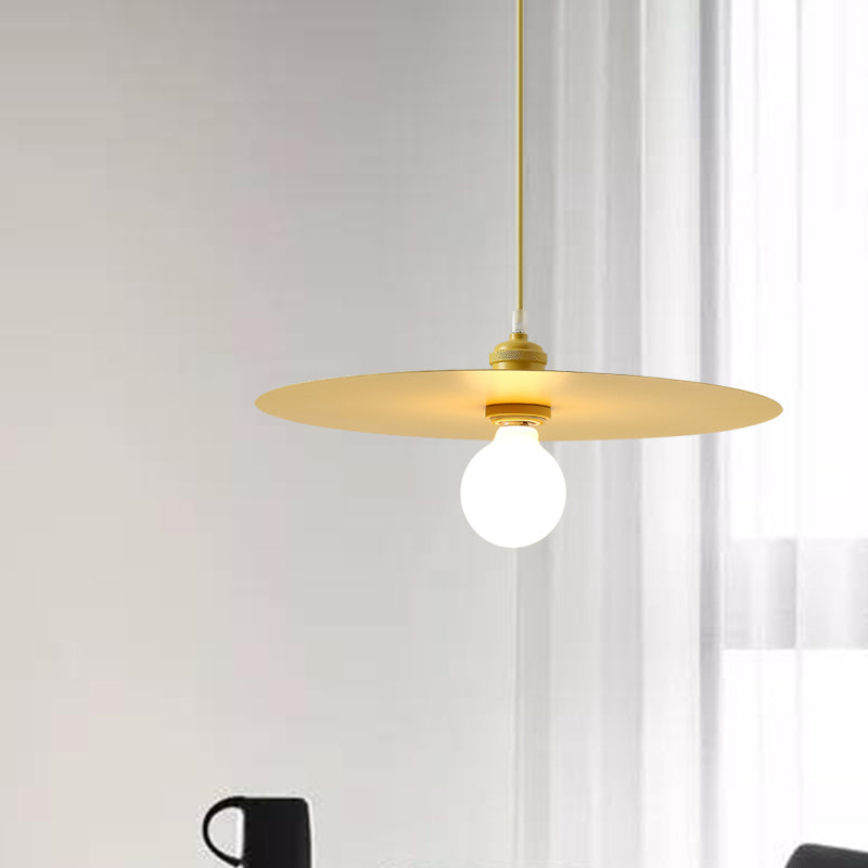 Macaron Disc Shade Drop Light One Bulb Metal Hanging Pendant Light in Multi Colors Clearhalo 'Ceiling Lights' 'Modern Pendants' 'Modern' 'Pendant Lights' 'Pendants' Lighting' 1886220