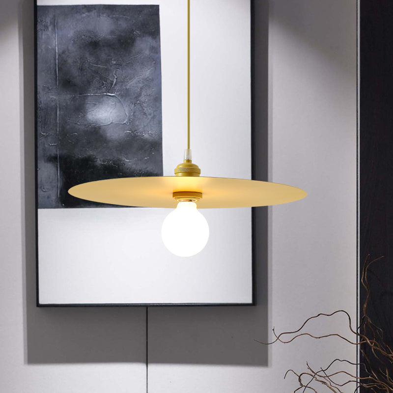 Macaron Disc Shade Drop Light One Bulb Metal Hanging Pendant Light in Multi Colors Clearhalo 'Ceiling Lights' 'Modern Pendants' 'Modern' 'Pendant Lights' 'Pendants' Lighting' 1886221