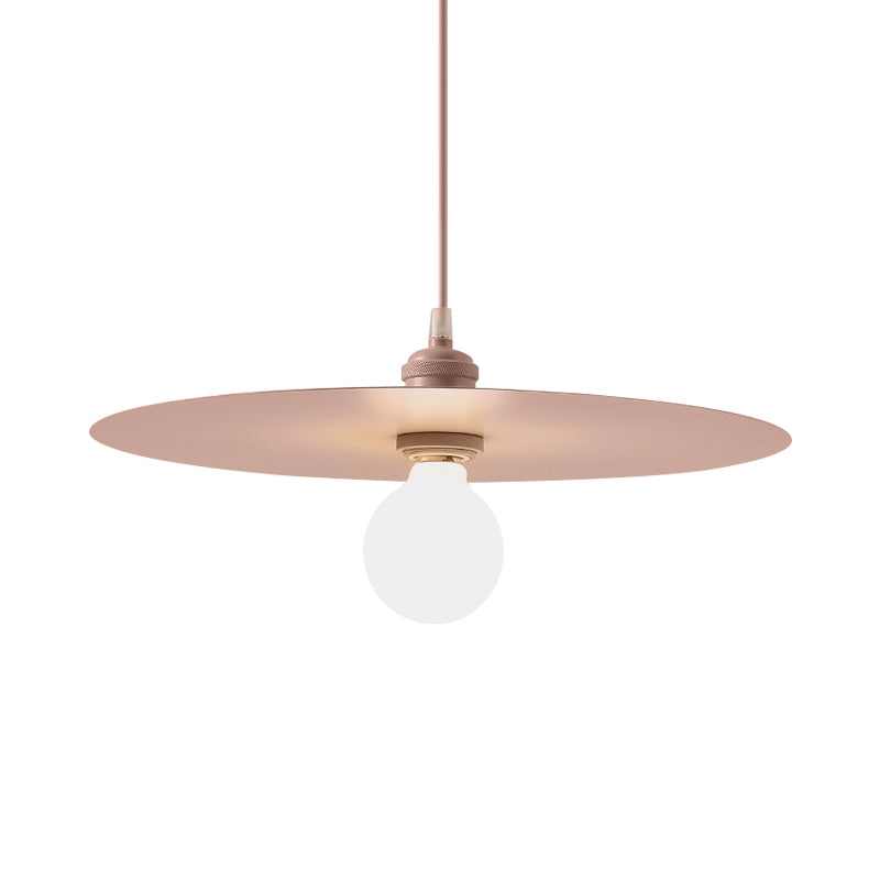 Macaron Disc Shade Drop Light One Bulb Metal Hanging Pendant Light in Multi Colors Clearhalo 'Ceiling Lights' 'Modern Pendants' 'Modern' 'Pendant Lights' 'Pendants' Lighting' 1886239