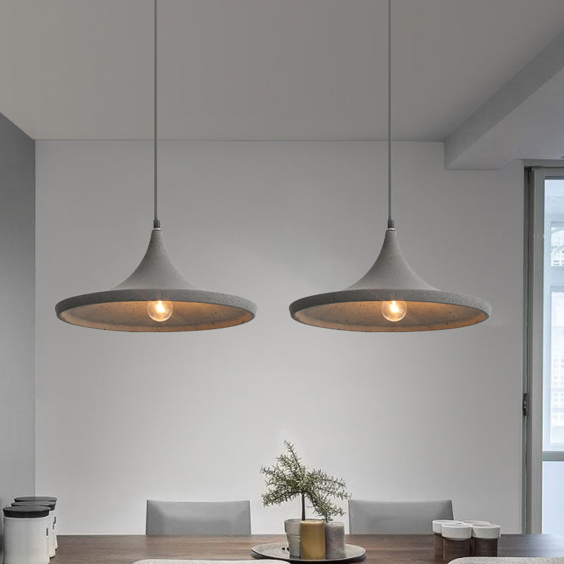 Cone Shade Pendant Lighting in Nordic Style Cement 1 Light Grey Hanging Ceiling Light Clearhalo 'Ceiling Lights' 'Modern Pendants' 'Modern' 'Pendant Lights' 'Pendants' Lighting' 1886240