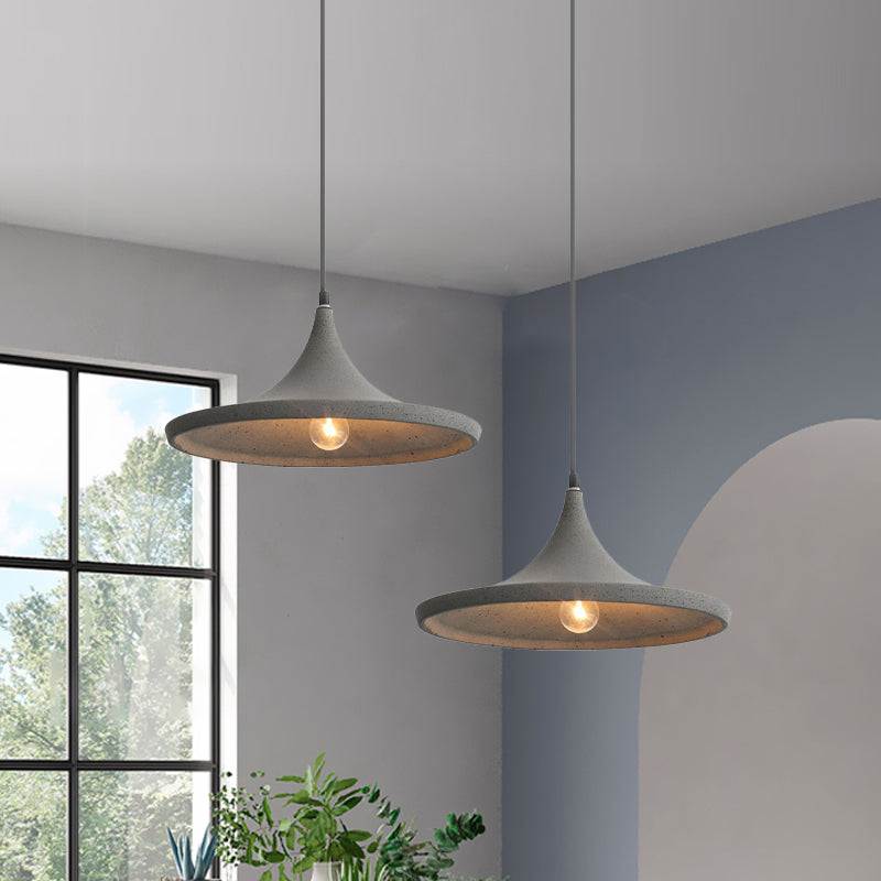 Cone Shade Pendant Lighting in Nordic Style Cement 1 Light Grey Hanging Ceiling Light Clearhalo 'Ceiling Lights' 'Modern Pendants' 'Modern' 'Pendant Lights' 'Pendants' Lighting' 1886241