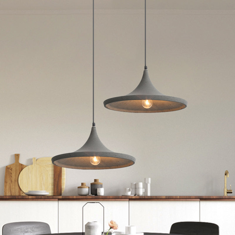 Cone Shade Pendant Lighting in Nordic Style Cement 1 Light Grey Hanging Ceiling Light Clearhalo 'Ceiling Lights' 'Modern Pendants' 'Modern' 'Pendant Lights' 'Pendants' Lighting' 1886242