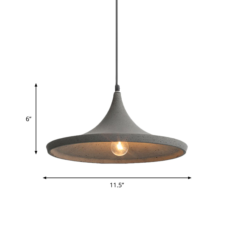 Cone Shade Pendant Lighting in Nordic Style Cement 1 Light Grey Hanging Ceiling Light Clearhalo 'Ceiling Lights' 'Modern Pendants' 'Modern' 'Pendant Lights' 'Pendants' Lighting' 1886244