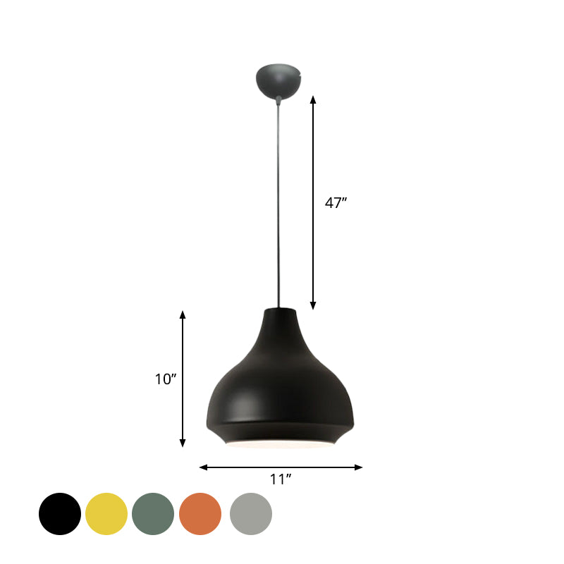 Gourd Hanging Lighting Contemporary Metal 1 Light Grey/Black/Yellow Pendant Ceiling Light Clearhalo 'Ceiling Lights' 'Modern Pendants' 'Modern' 'Pendant Lights' 'Pendants' Lighting' 1886249