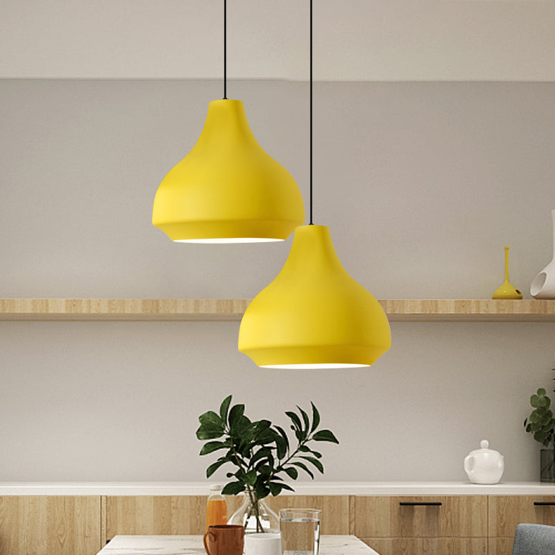 Gourd Hanging Lighting Contemporary Metal 1 Light Grey/Black/Yellow Pendant Ceiling Light Clearhalo 'Ceiling Lights' 'Modern Pendants' 'Modern' 'Pendant Lights' 'Pendants' Lighting' 1886251