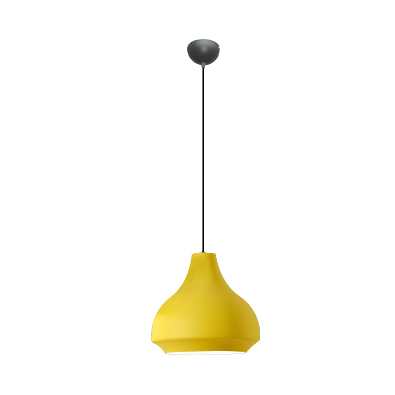 Gourd Hanging Lighting Contemporary Metal 1 Light Grey/Black/Yellow Pendant Ceiling Light Yellow Clearhalo 'Ceiling Lights' 'Modern Pendants' 'Modern' 'Pendant Lights' 'Pendants' Lighting' 1886253