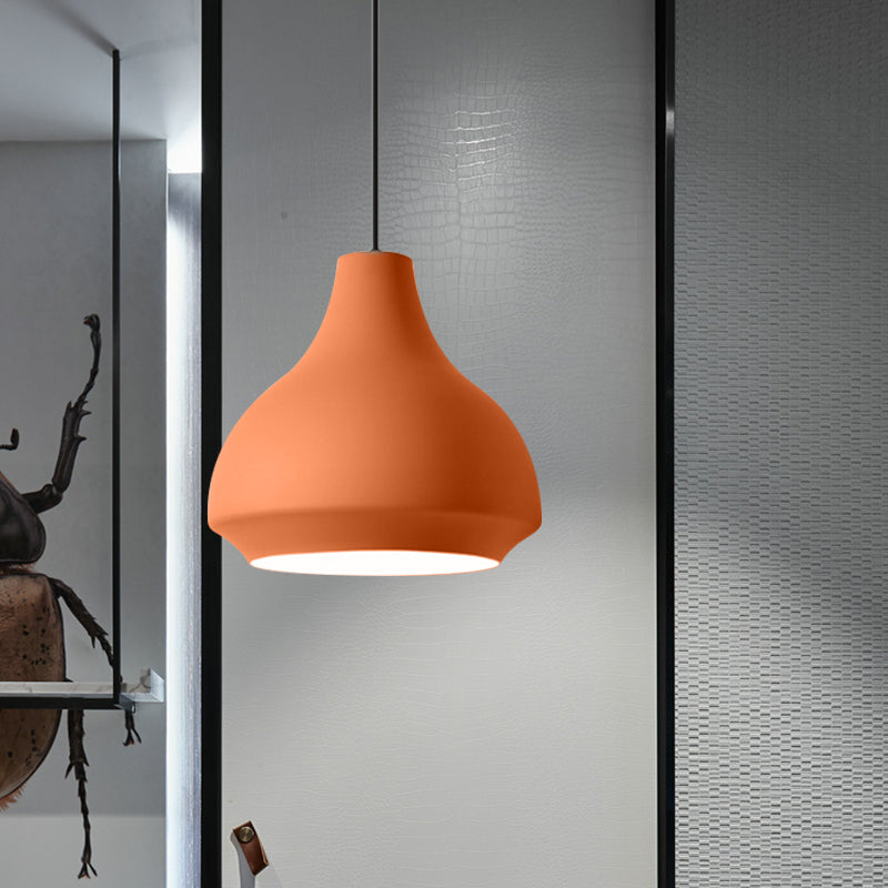 Gourd Hanging Lighting Contemporary Metal 1 Light Grey/Black/Yellow Pendant Ceiling Light Orange Clearhalo 'Ceiling Lights' 'Modern Pendants' 'Modern' 'Pendant Lights' 'Pendants' Lighting' 1886258