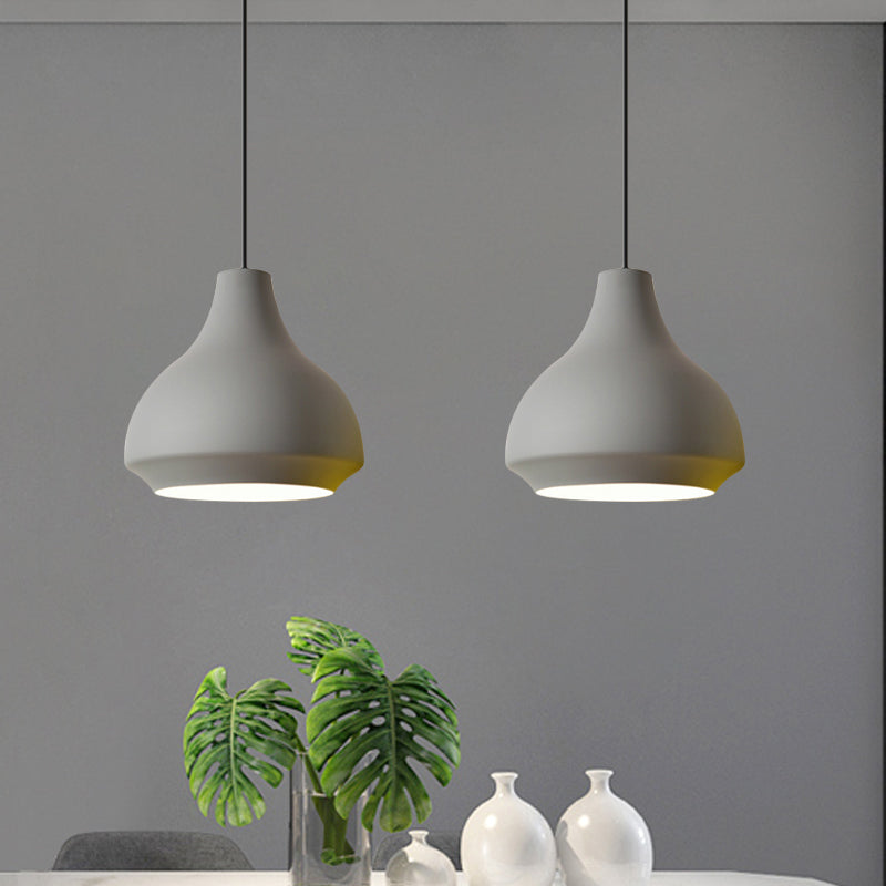 Gourd Hanging Lighting Contemporary Metal 1 Light Grey/Black/Yellow Pendant Ceiling Light Clearhalo 'Ceiling Lights' 'Modern Pendants' 'Modern' 'Pendant Lights' 'Pendants' Lighting' 1886264