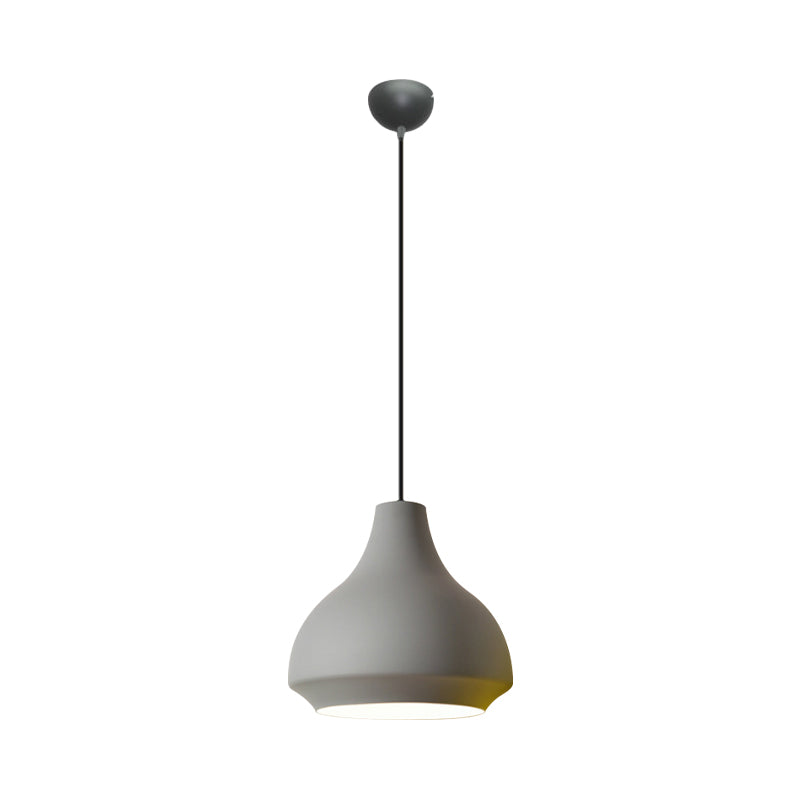 Gourd Hanging Lighting Contemporary Metal 1 Light Grey/Black/Yellow Pendant Ceiling Light Grey Clearhalo 'Ceiling Lights' 'Modern Pendants' 'Modern' 'Pendant Lights' 'Pendants' Lighting' 1886265