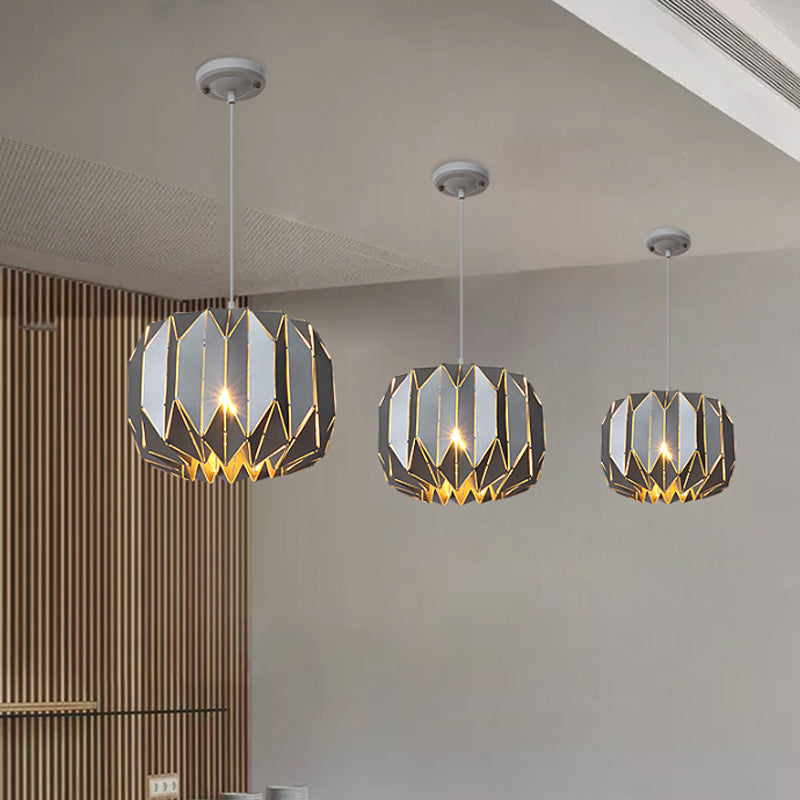 Restaurant Origami Hanging Lamp Metal One Head Contemporary Black/Silver Ceiling Pendant Clearhalo 'Ceiling Lights' 'Modern Pendants' 'Modern' 'Pendant Lights' 'Pendants' Lighting' 1886268