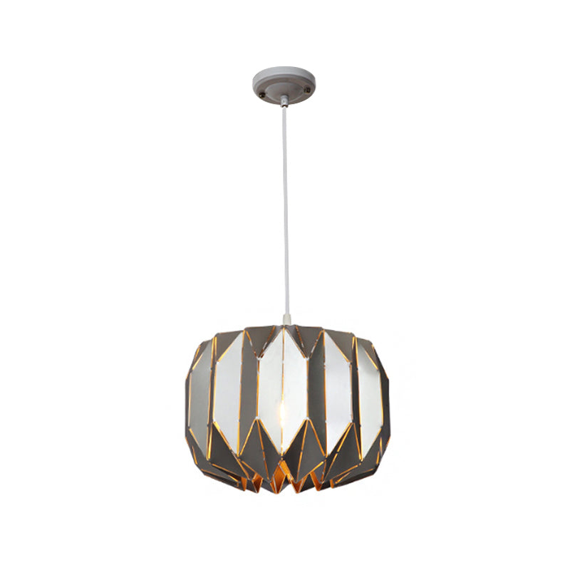 Restaurant Origami Hanging Lamp Metal One Head Contemporary Black/Silver Ceiling Pendant Clearhalo 'Ceiling Lights' 'Modern Pendants' 'Modern' 'Pendant Lights' 'Pendants' Lighting' 1886269