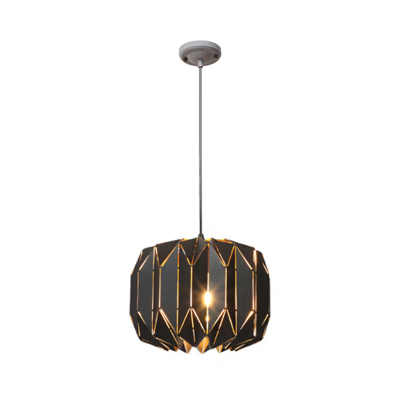 Restaurant Origami Hanging Lamp Metal One Head Contemporary Black/Silver Ceiling Pendant Clearhalo 'Ceiling Lights' 'Modern Pendants' 'Modern' 'Pendant Lights' 'Pendants' Lighting' 1886274