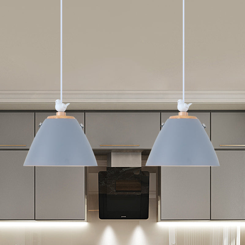 Tapered Hanging Lighting Contemporary Metal 1 Light Grey/White/Yellow Pendant Ceiling Light Clearhalo 'Ceiling Lights' 'Modern Pendants' 'Modern' 'Pendant Lights' 'Pendants' Lighting' 1886284