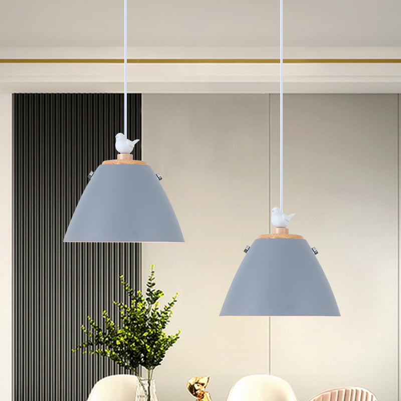 Tapered Hanging Lighting Contemporary Metal 1 Light Grey/White/Yellow Pendant Ceiling Light Clearhalo 'Ceiling Lights' 'Modern Pendants' 'Modern' 'Pendant Lights' 'Pendants' Lighting' 1886285