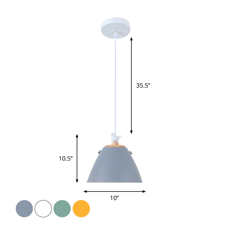 Tapered Hanging Lighting Contemporary Metal 1 Light Grey/White/Yellow Pendant Ceiling Light Clearhalo 'Ceiling Lights' 'Modern Pendants' 'Modern' 'Pendant Lights' 'Pendants' Lighting' 1886288