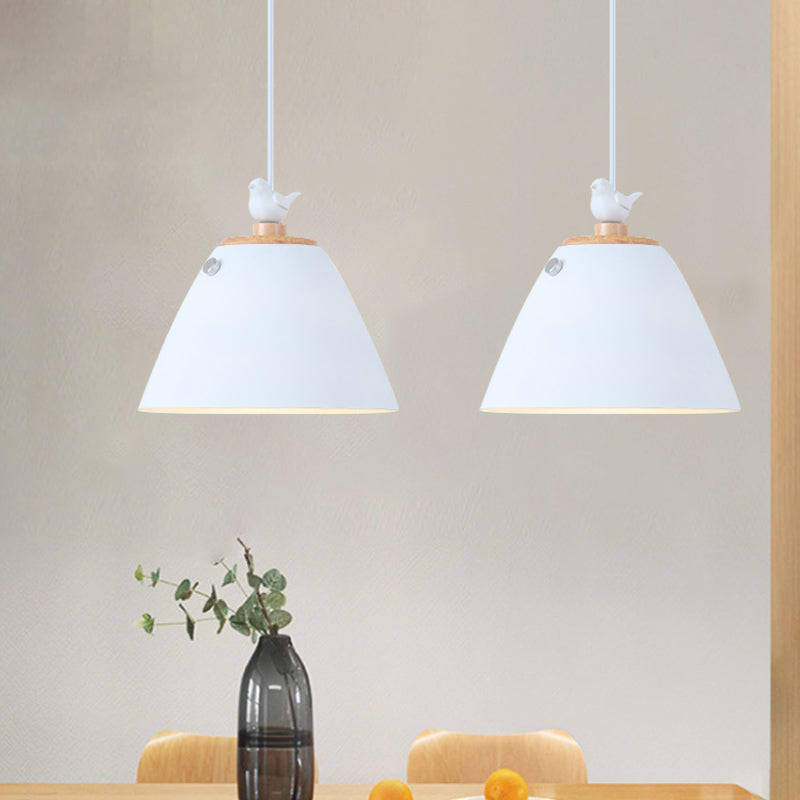 Tapered Hanging Lighting Contemporary Metal 1 Light Grey/White/Yellow Pendant Ceiling Light Clearhalo 'Ceiling Lights' 'Modern Pendants' 'Modern' 'Pendant Lights' 'Pendants' Lighting' 1886291