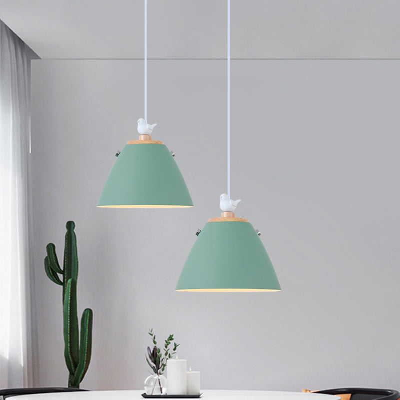 Tapered Hanging Lighting Contemporary Metal 1 Light Grey/White/Yellow Pendant Ceiling Light Clearhalo 'Ceiling Lights' 'Modern Pendants' 'Modern' 'Pendant Lights' 'Pendants' Lighting' 1886293