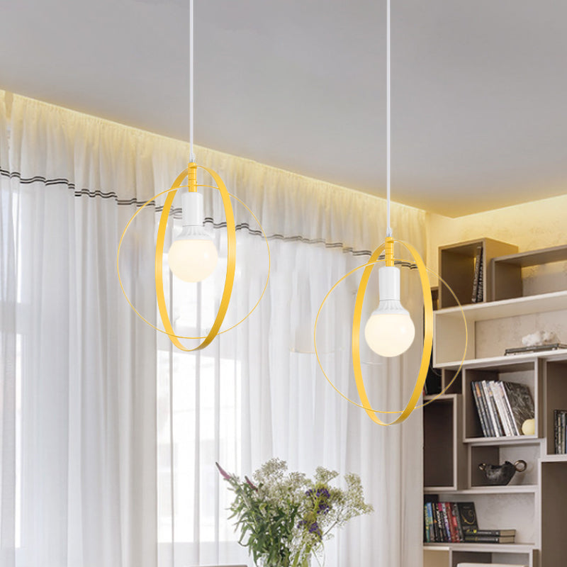 Nordic Geometry Rotatable Pendant Hanging Lamp 1-Light Metal Ceiling Light in Multi Colors Clearhalo 'Ceiling Lights' 'Modern Pendants' 'Modern' 'Pendant Lights' 'Pendants' Lighting' 1886302