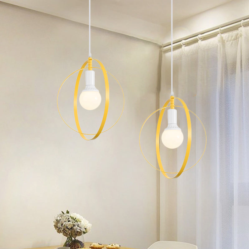 Nordic Geometry Rotatable Pendant Hanging Lamp 1-Light Metal Ceiling Light in Multi Colors Clearhalo 'Ceiling Lights' 'Modern Pendants' 'Modern' 'Pendant Lights' 'Pendants' Lighting' 1886303