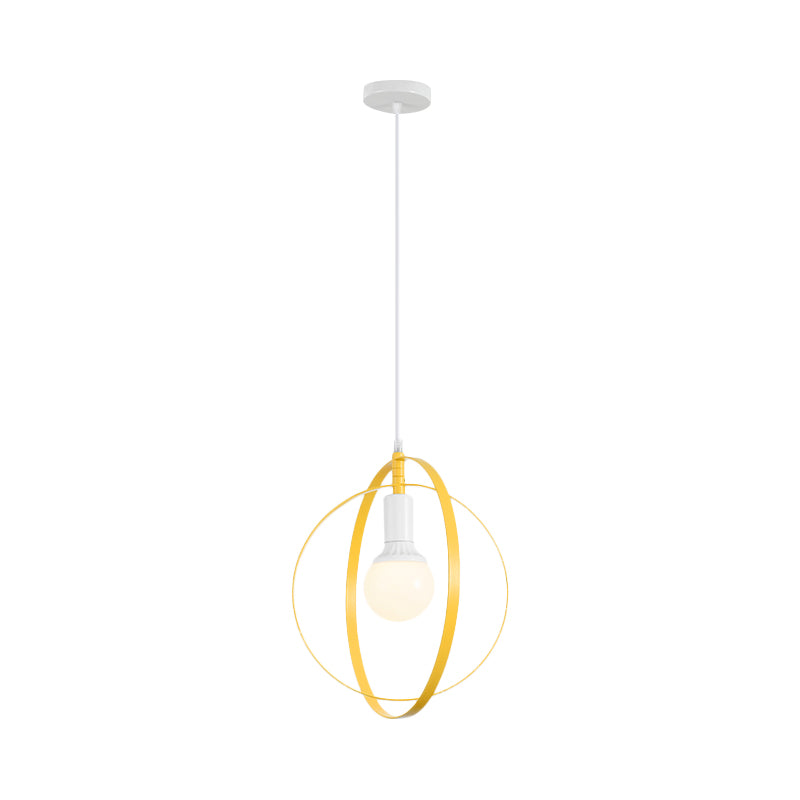 Nordic Geometry Rotatable Pendant Hanging Lamp 1-Light Metal Ceiling Light in Multi Colors Yellow Clearhalo 'Ceiling Lights' 'Modern Pendants' 'Modern' 'Pendant Lights' 'Pendants' Lighting' 1886304