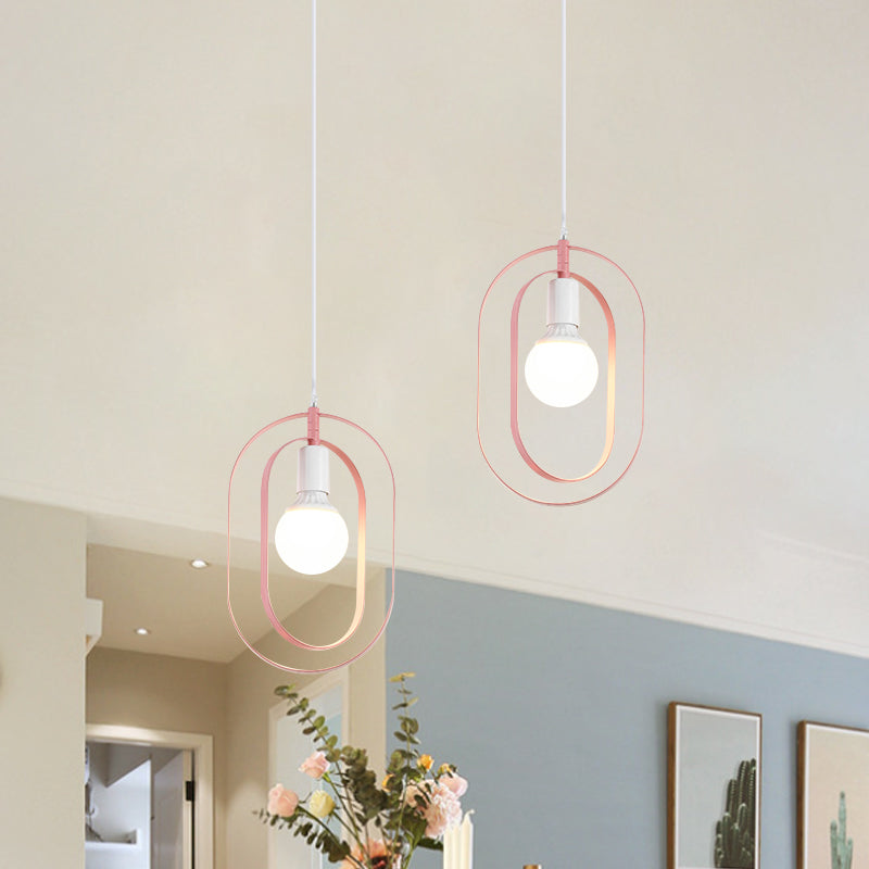 Nordic Geometry Rotatable Pendant Hanging Lamp 1-Light Metal Ceiling Light in Multi Colors Clearhalo 'Ceiling Lights' 'Modern Pendants' 'Modern' 'Pendant Lights' 'Pendants' Lighting' 1886306