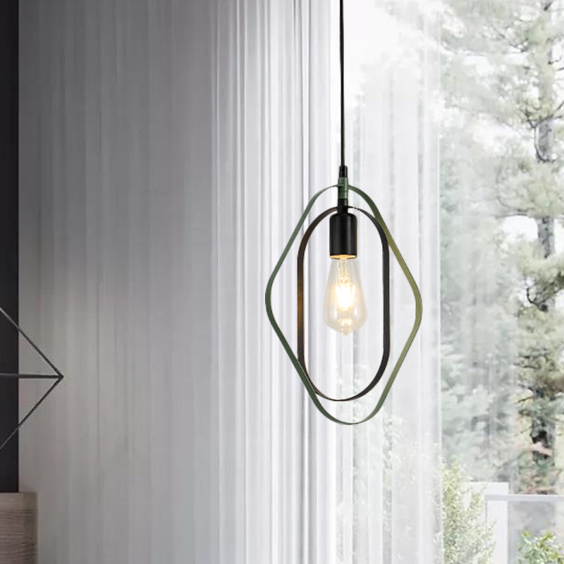 Nordic Geometry Rotatable Pendant Hanging Lamp 1-Light Metal Ceiling Light in Multi Colors Clearhalo 'Ceiling Lights' 'Modern Pendants' 'Modern' 'Pendant Lights' 'Pendants' Lighting' 1886312