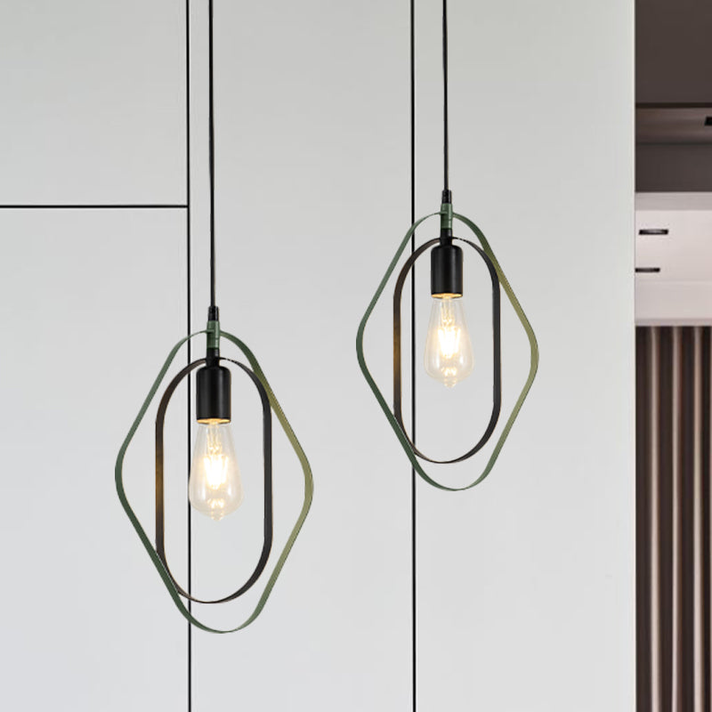 Nordic Geometry Rotatable Pendant Hanging Lamp 1-Light Metal Ceiling Light in Multi Colors Clearhalo 'Ceiling Lights' 'Modern Pendants' 'Modern' 'Pendant Lights' 'Pendants' Lighting' 1886313