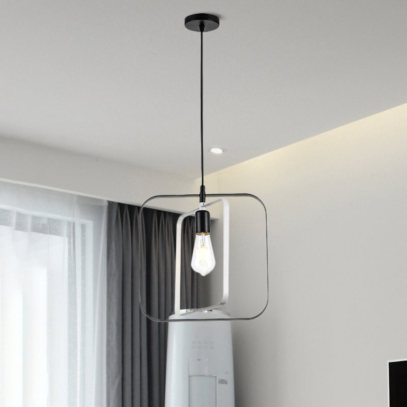 Nordic Geometry Rotatable Pendant Hanging Lamp 1-Light Metal Ceiling Light in Multi Colors Clearhalo 'Ceiling Lights' 'Modern Pendants' 'Modern' 'Pendant Lights' 'Pendants' Lighting' 1886317