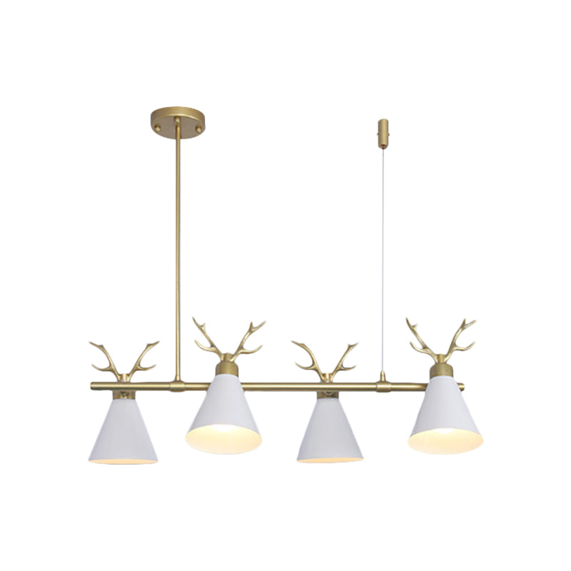 Restaurant Antler Design Island Lighting Metal Triple Light Nordic Black/Grey/White Chandelier Clearhalo 'Ceiling Lights' 'Island Lights' Lighting' 1886361