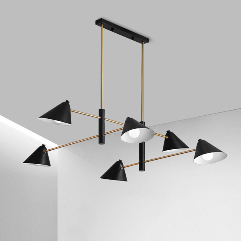 Black Tilt Shade Large Chandelier 6/8/10 Heads Contemporary Metal Hanging Light Fixture Clearhalo 'Ceiling Lights' 'Chandeliers' 'Modern Chandeliers' 'Modern' Lighting' 1886395