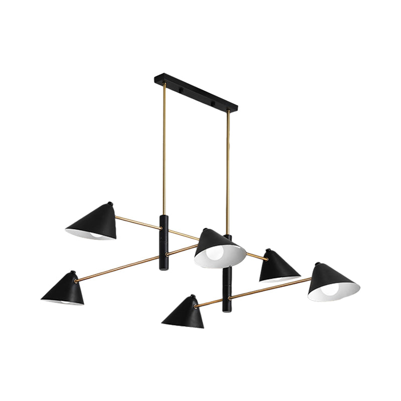 Black Tilt Shade Large Chandelier 6/8/10 Heads Contemporary Metal Hanging Light Fixture Clearhalo 'Ceiling Lights' 'Chandeliers' 'Modern Chandeliers' 'Modern' Lighting' 1886396