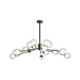 Restaurant Hotel Branch Large Chandelier Metal 15/18 Lights Modern Black/Gold Hanging Lamp Clearhalo 'Ceiling Lights' 'Chandeliers' 'Modern Chandeliers' 'Modern' Lighting' 1886466