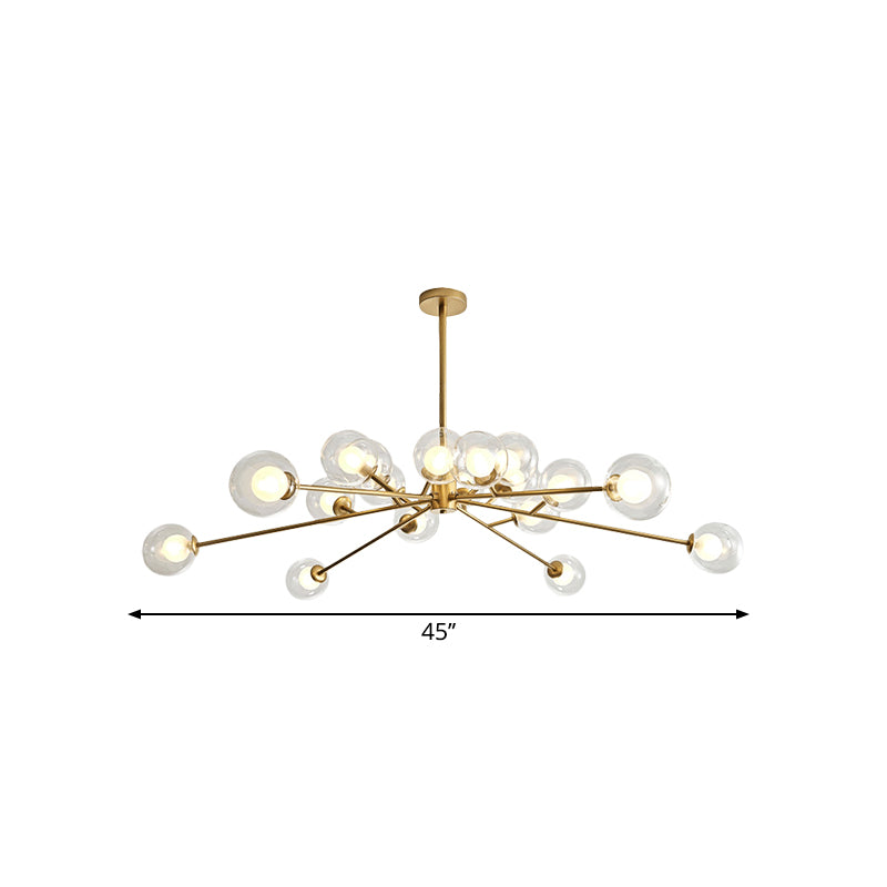 Restaurant Hotel Branch Large Chandelier Metal 15/18 Lights Modern Black/Gold Hanging Lamp Clearhalo 'Ceiling Lights' 'Chandeliers' 'Modern Chandeliers' 'Modern' Lighting' 1886482