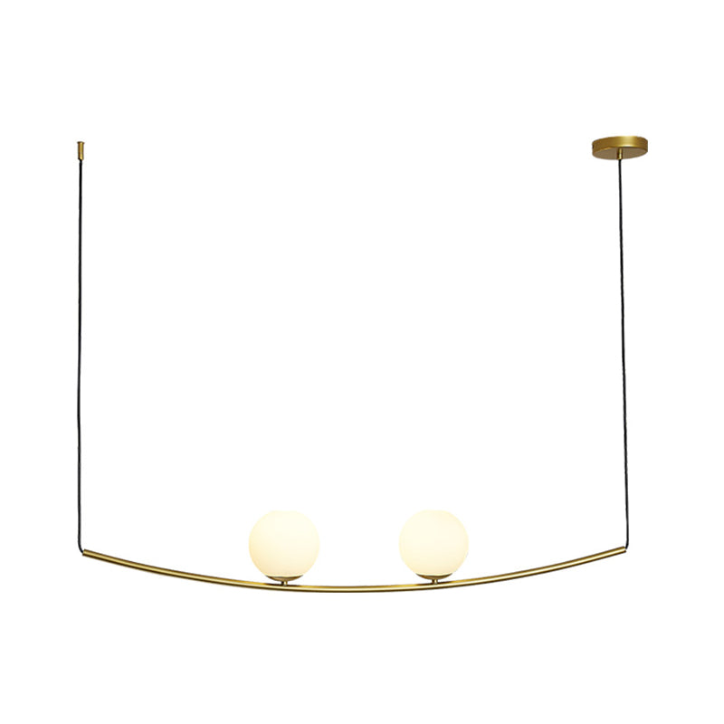 2/3 Lights Bubble Island Light Modern Simple Metal Chandelier Lighting in Black/Gold Clearhalo 'Ceiling Lights' 'Island Lights' Lighting' 1886496