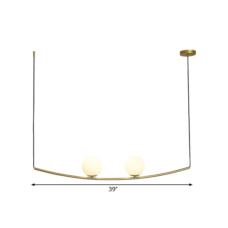 2/3 Lights Bubble Island Light Modern Simple Metal Chandelier Lighting in Black/Gold Clearhalo 'Ceiling Lights' 'Island Lights' Lighting' 1886497