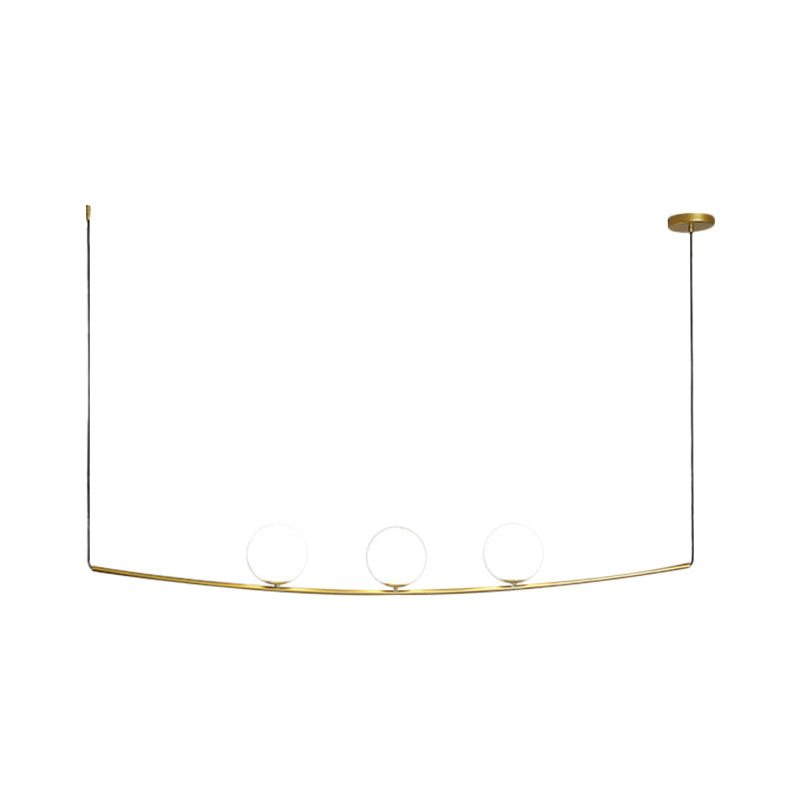 2/3 Lights Bubble Island Light Modern Simple Metal Chandelier Lighting in Black/Gold Clearhalo 'Ceiling Lights' 'Island Lights' Lighting' 1886501