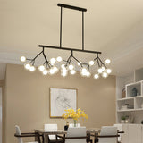 27 Bubbles Island Lighting Contemporary Metal Hanging Chandelier in Black Finish Clearhalo 'Ceiling Lights' 'Glass shade' 'Glass' 'Island Lights' Lighting' 1886584