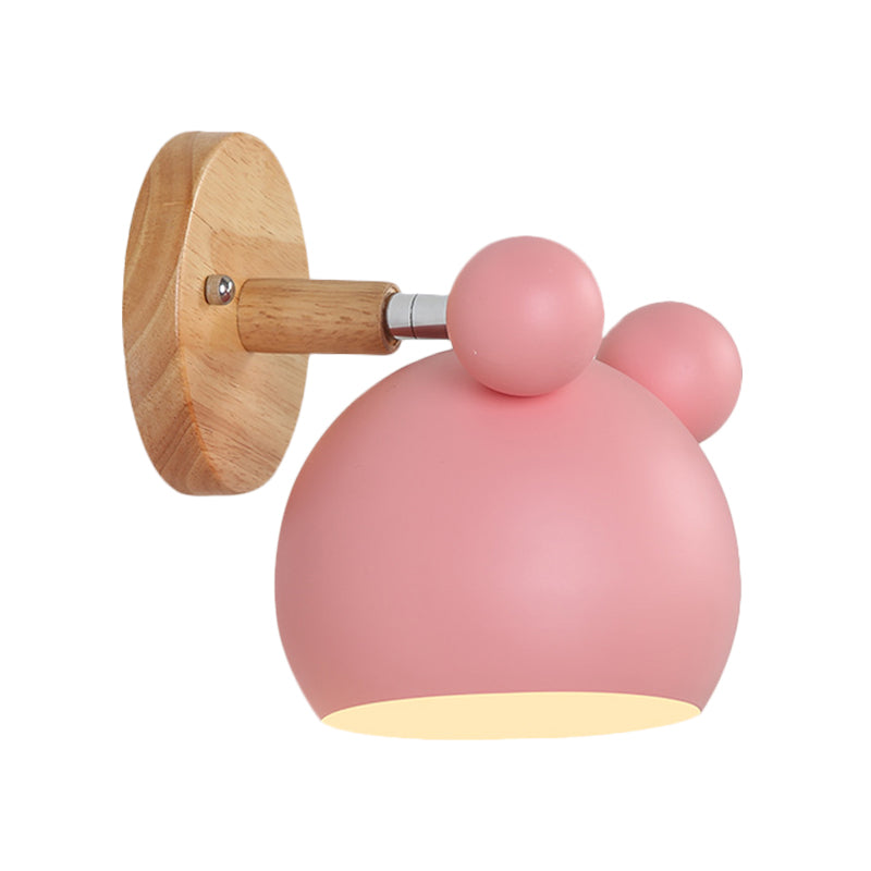 Rotatable Mouse Kid Bedroom Wall Light Metal 1 Head Macaron Loft Wall Sconce Clearhalo 'Wall Lamps & Sconces' 'Wall Lights' Lighting' 188664