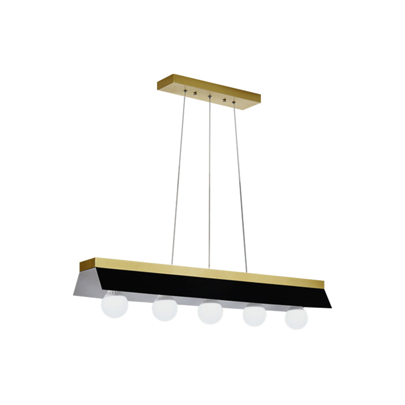 Black/White Shade Billiard Light 3/5 Lights Modern Wood Island Lighting for Restaurant Clearhalo 'Ceiling Lights' 'Island Lights' Lighting' 1886646