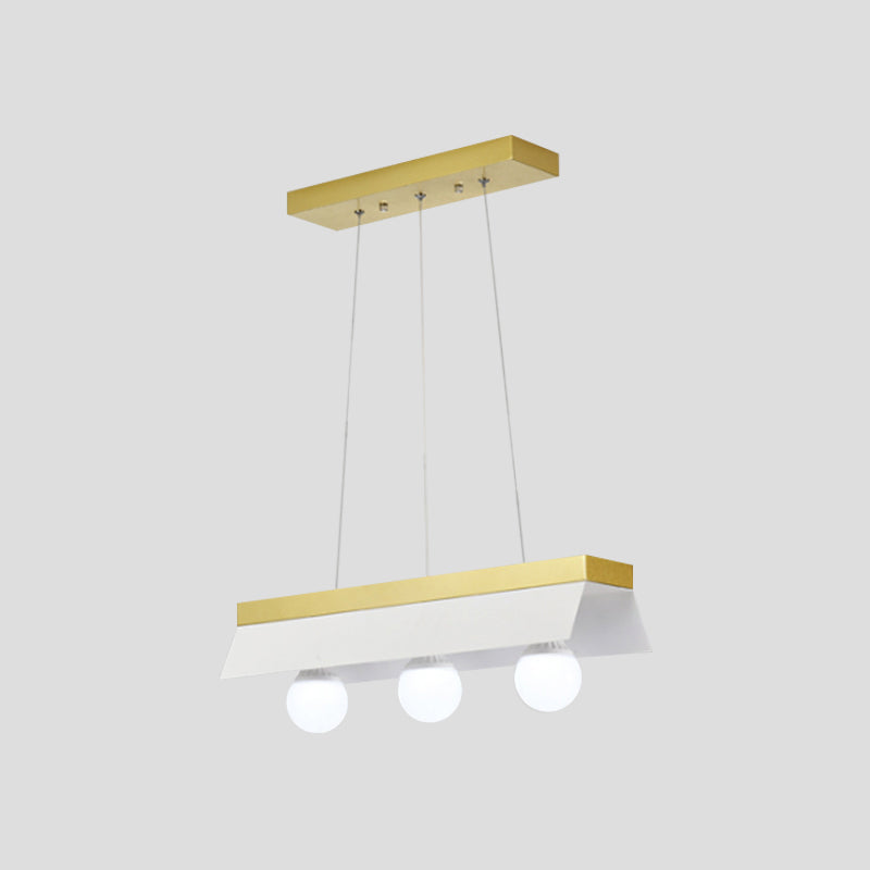 Black/White Shade Billiard Light 3/5 Lights Modern Wood Island Lighting for Restaurant Clearhalo 'Ceiling Lights' 'Island Lights' Lighting' 1886660