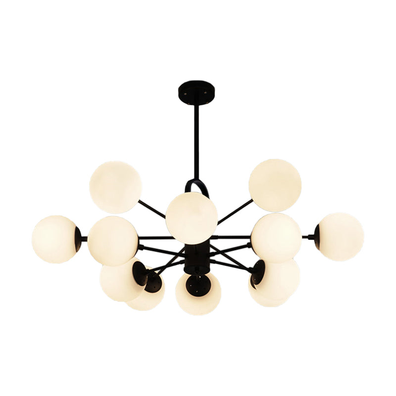 Bubble Shade Dining Table Chandelier Milk Glass Multi-Head Modern Hanging Light in White Clearhalo 'Ceiling Lights' 'Chandeliers' 'Modern Chandeliers' 'Modern' Lighting' 188673