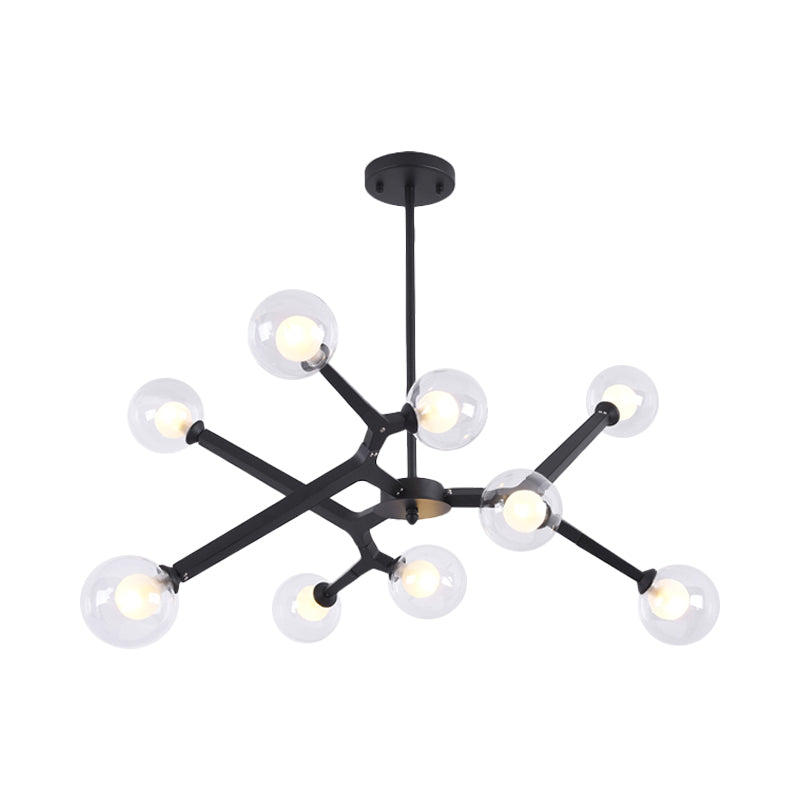 Glass Bubble Ceiling Chandelier 5/9 Light Simple Style Luminaire Lighting in Black/Gold Clearhalo 'Ceiling Lights' 'Chandeliers' 'Modern Chandeliers' 'Modern' Lighting' 1886788