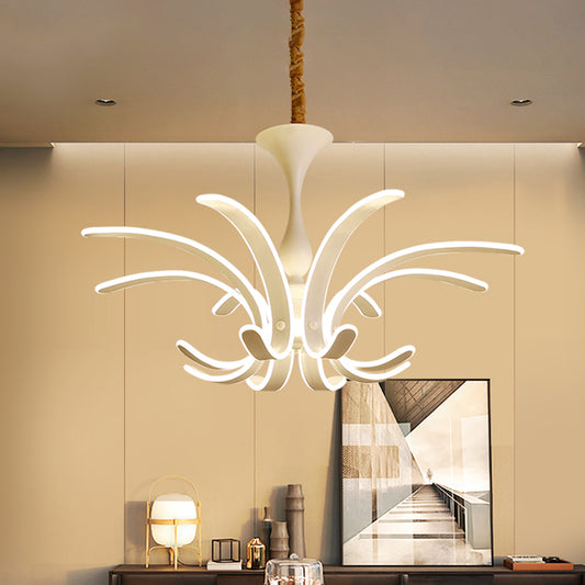 White Fireworks Pendant Chandelier LED Simple Acrylic Ceiling Lamp for Living Room Clearhalo 'Ceiling Lights' 'Chandeliers' 'Modern Chandeliers' 'Modern' Lighting' 1886804