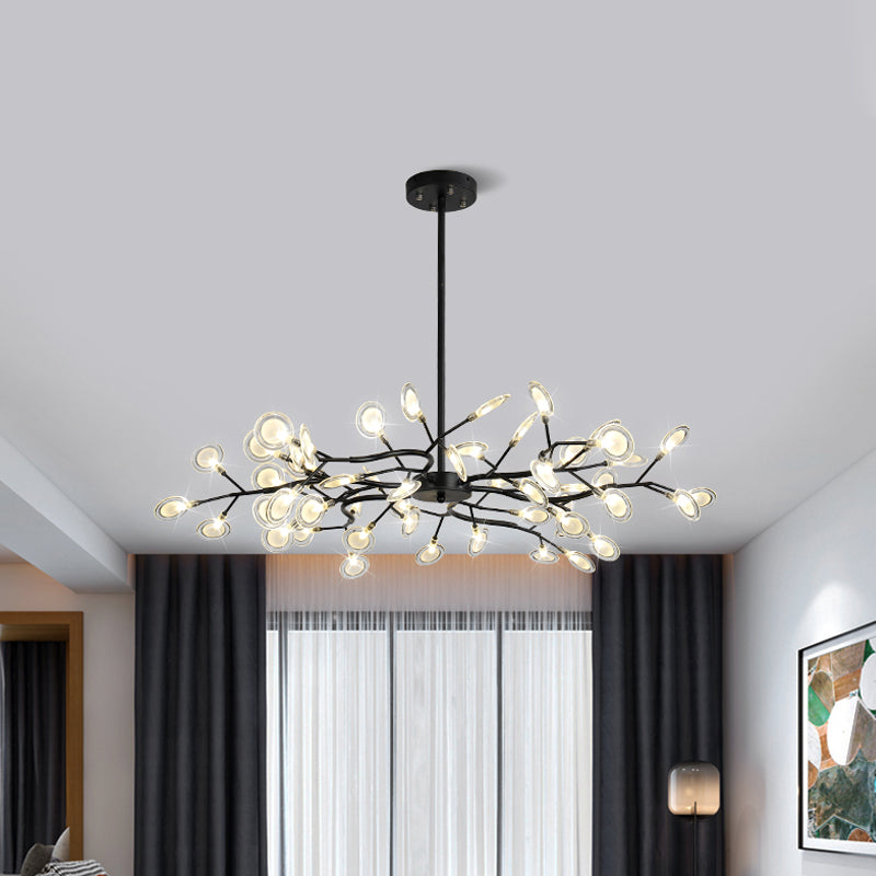 Contemporary Branching Design Chandelier Metallic Multi-Light Black Suspension Lamp Clearhalo 'Ceiling Lights' 'Chandeliers' 'Modern Chandeliers' 'Modern' Lighting' 1886873