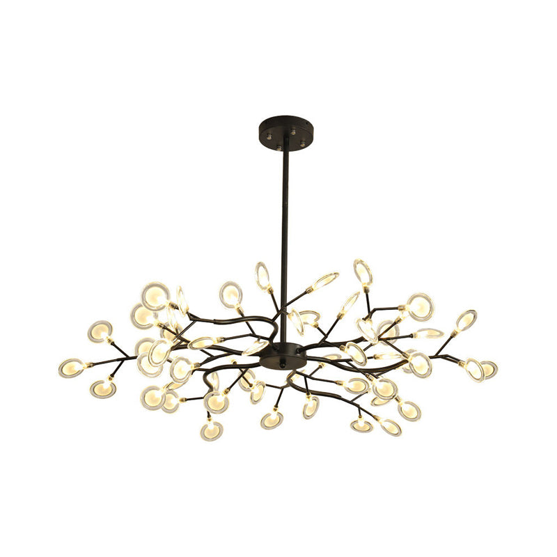 Contemporary Branching Design Chandelier Metallic Multi-Light Black Suspension Lamp Clearhalo 'Ceiling Lights' 'Chandeliers' 'Modern Chandeliers' 'Modern' Lighting' 1886874