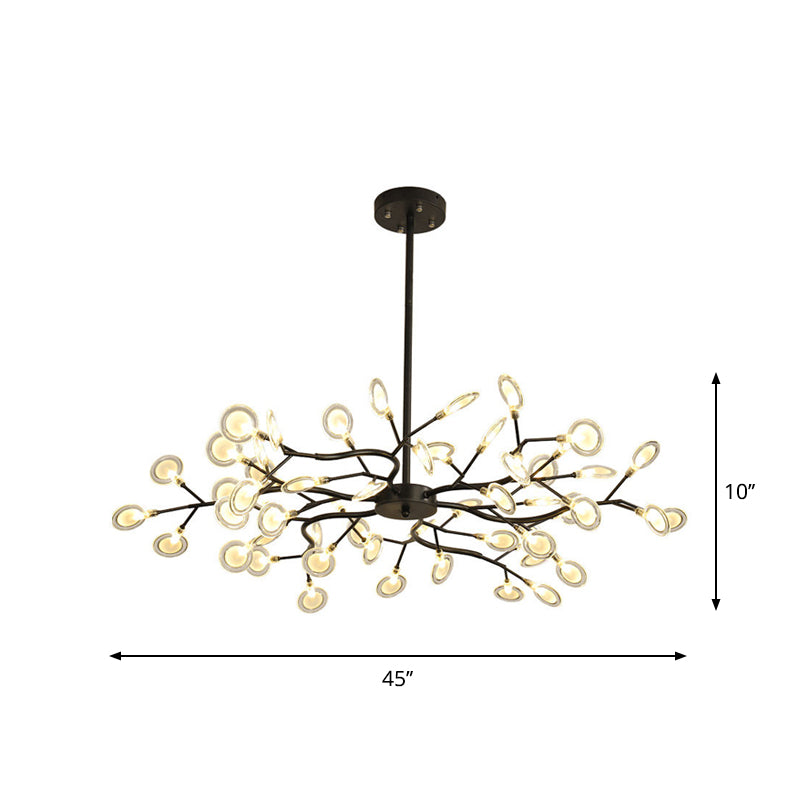 Contemporary Branching Design Chandelier Metallic Multi-Light Black Suspension Lamp Clearhalo 'Ceiling Lights' 'Chandeliers' 'Modern Chandeliers' 'Modern' Lighting' 1886875