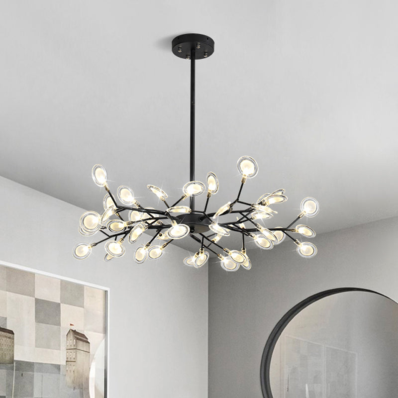 Contemporary Branching Design Chandelier Metallic Multi-Light Black Suspension Lamp 45 Black Clearhalo 'Ceiling Lights' 'Chandeliers' 'Modern Chandeliers' 'Modern' Lighting' 1886876