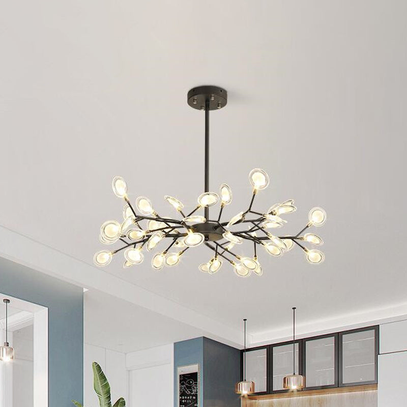 Contemporary Branching Design Chandelier Metallic Multi-Light Black Suspension Lamp Clearhalo 'Ceiling Lights' 'Chandeliers' 'Modern Chandeliers' 'Modern' Lighting' 1886877